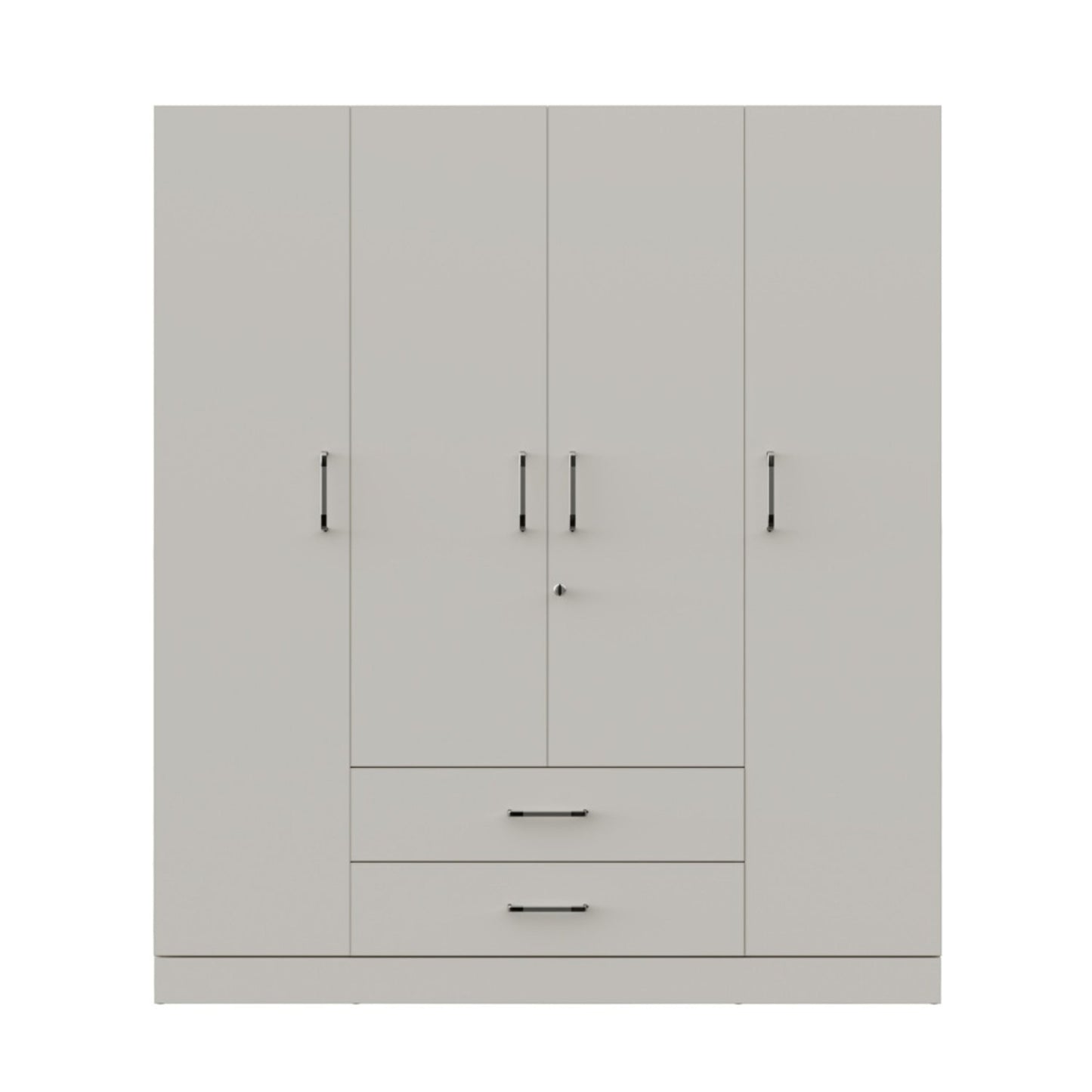 4 Door Wardrobe with Drawer and 1 Hanging Space 72X63X18 Inch
