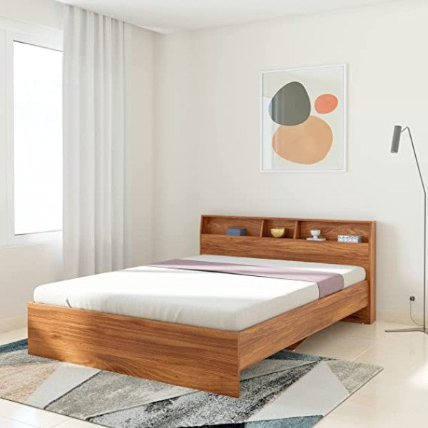 Bowzar Enginerring Wood Bed Queen Box Bed Size 5x6.5 Feet With Head Box