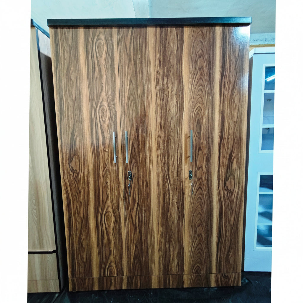 Bowzar 3 Door Wardrobe Engineering Wood Tiger Print 3 Door Almirah
