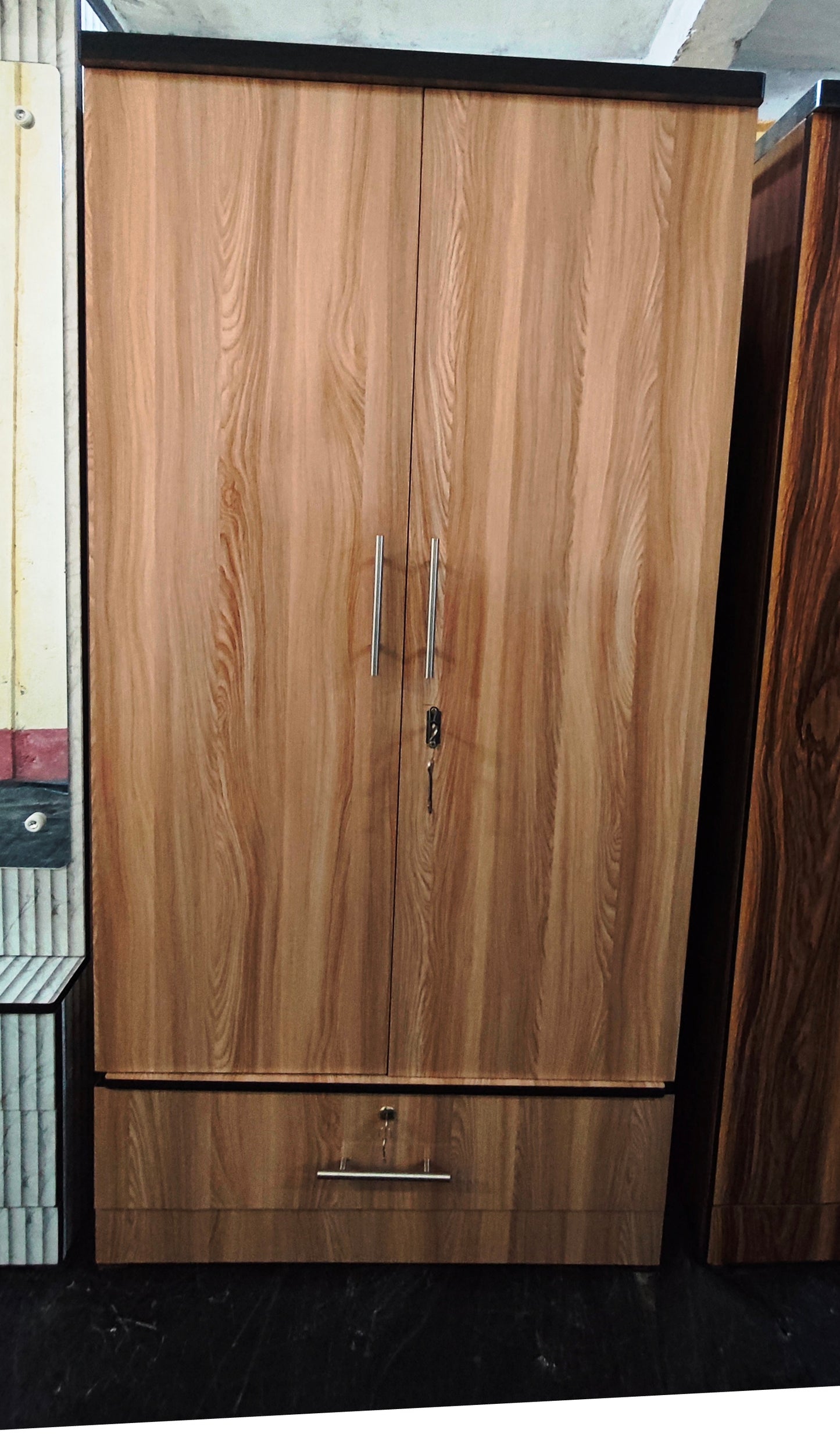 Bowzar 2 Door Wardrobe with 1 Bottom Drawer EMI COD White Rolex