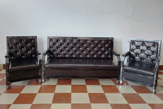 Metal Sofa 5 Seater Upholstered Cushion Premium Quality