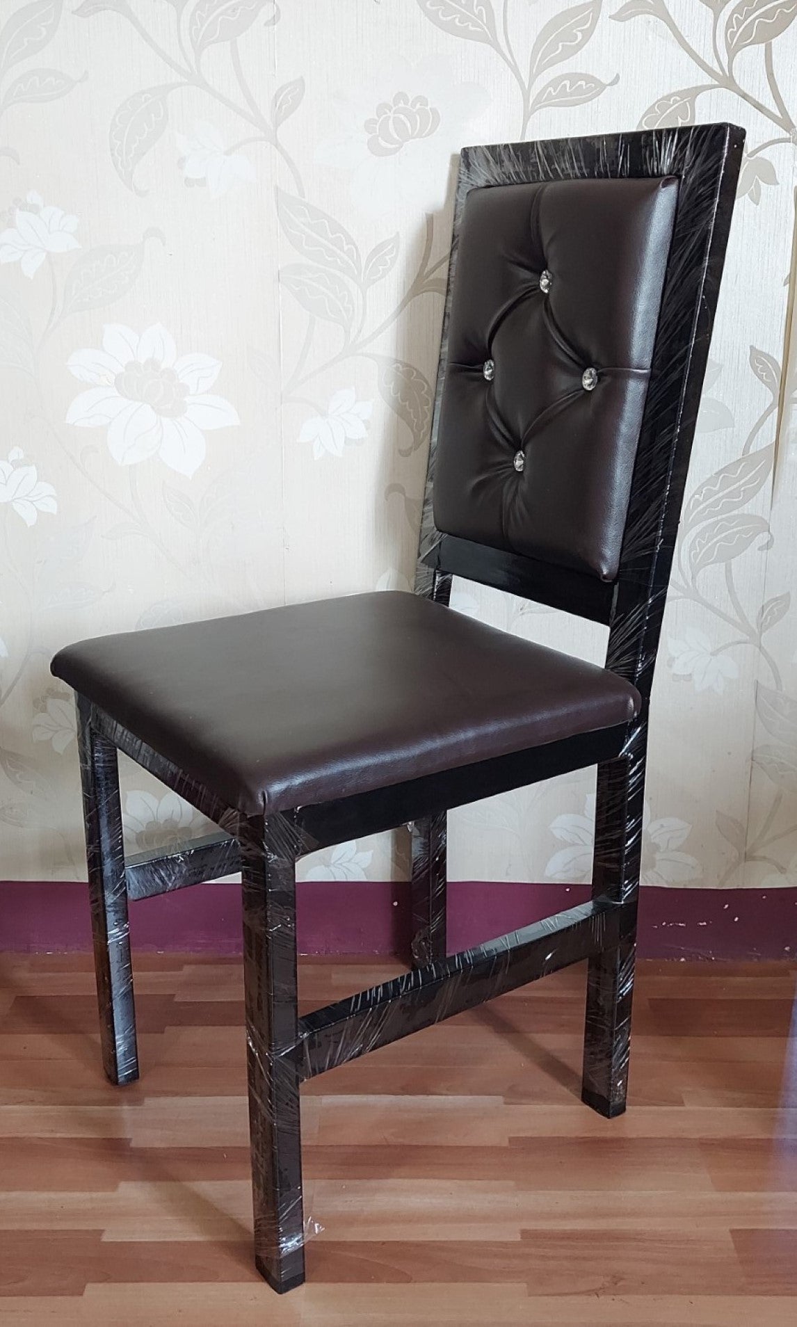 Bowzar Heavy Quality Metal Chair for Dining and Restaurant With Cushion Black