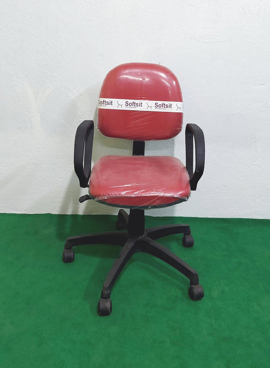 Bowzar Computer Back Chair Office Chair Nylon Wheel Base Red/Maroon