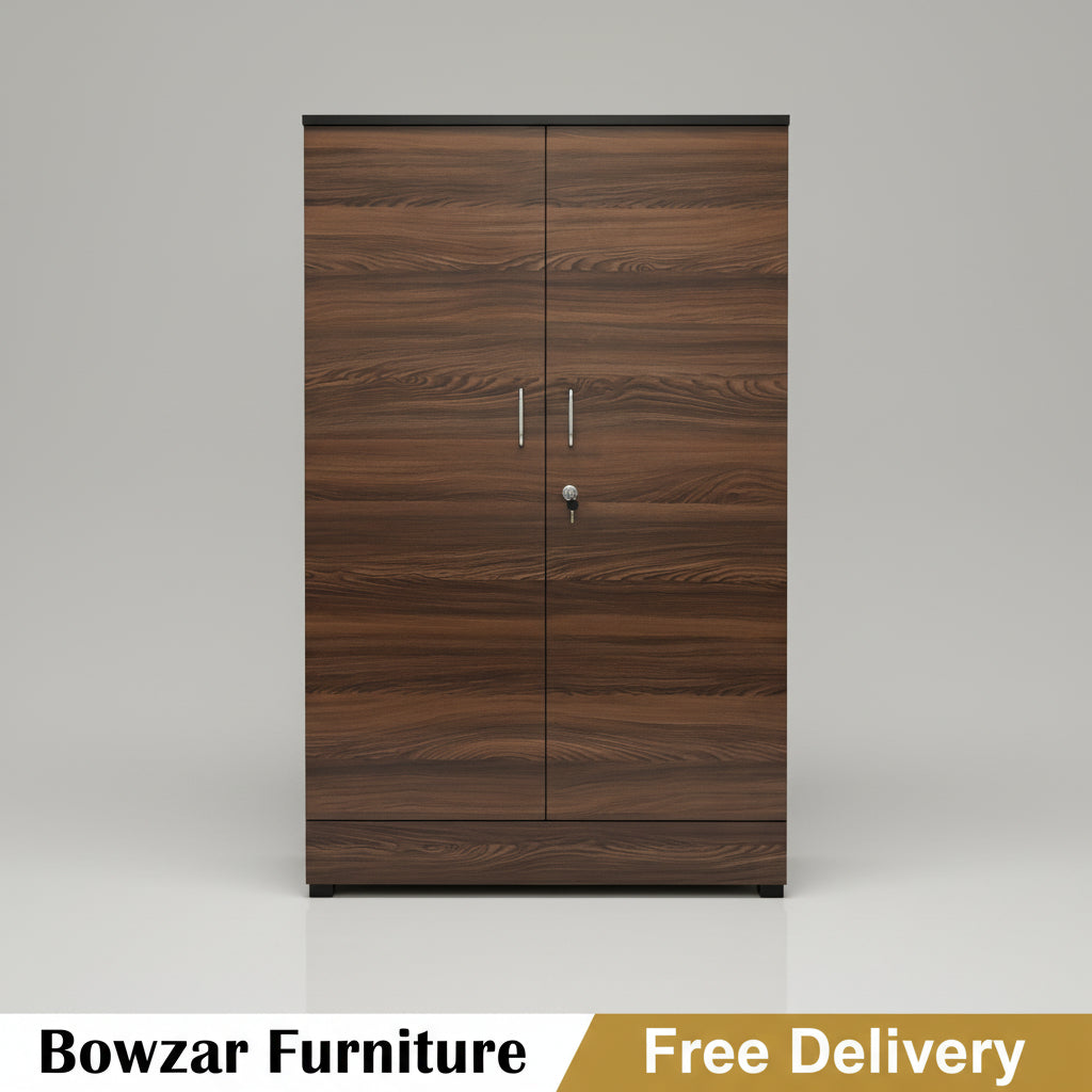 Bowzar 50 Inch Wooden Almirah Wardrobe Dark Rolex