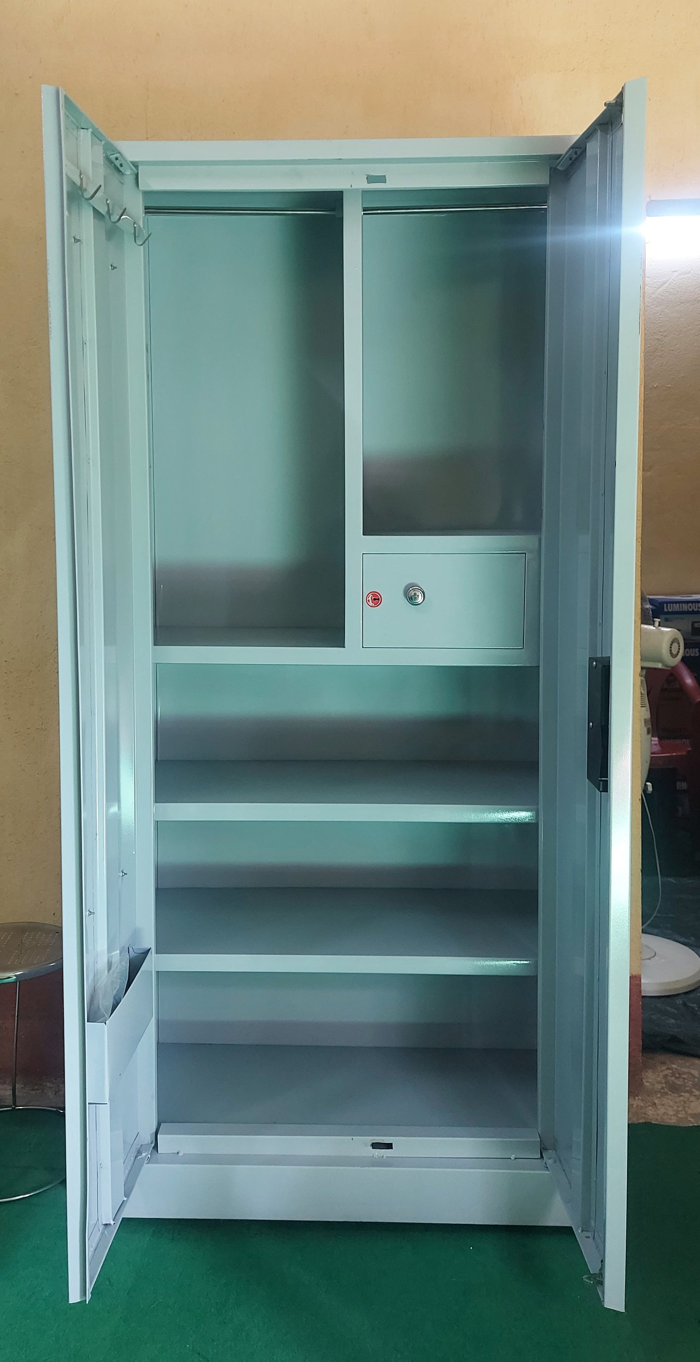 Bowzar 24 Gauge 2 Door Maruti Lock Nickel Grey 2 Door Almirah