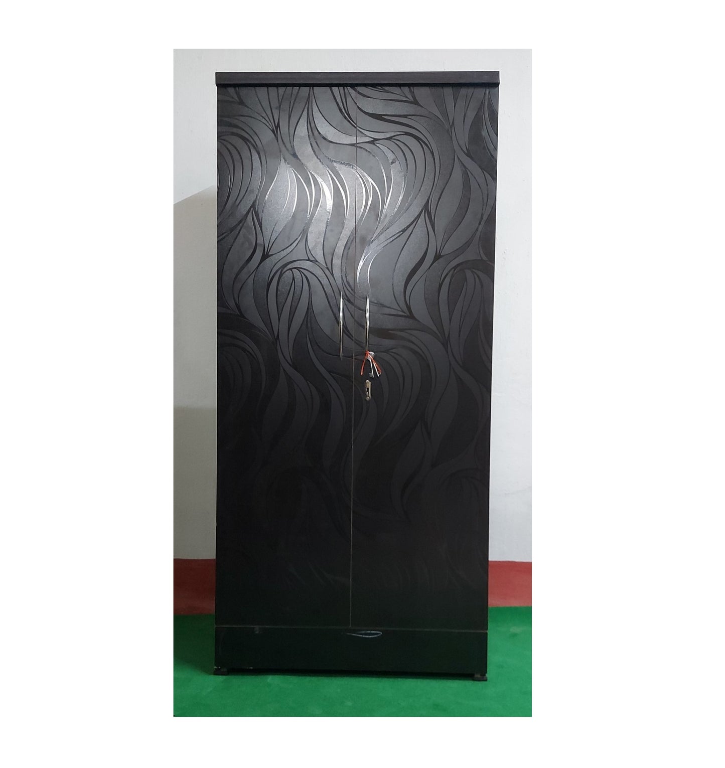 Bowzar 2 Door Wooden Wardrobe Black Nagin