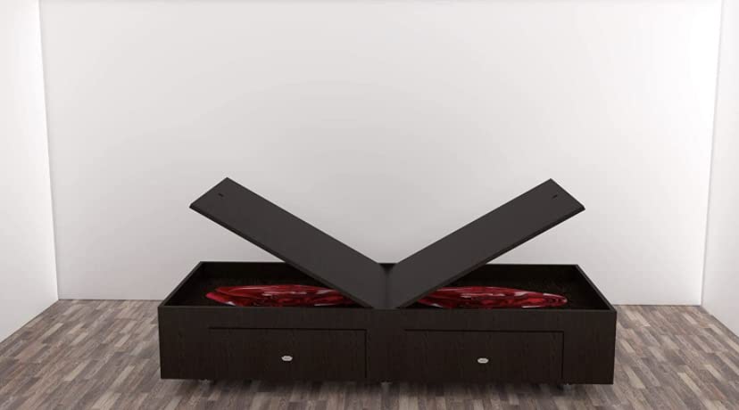 Engineered Wood Glossy Diwan Bed Furniture Bed Deewan with Storage Box, 72x30, Single, Black