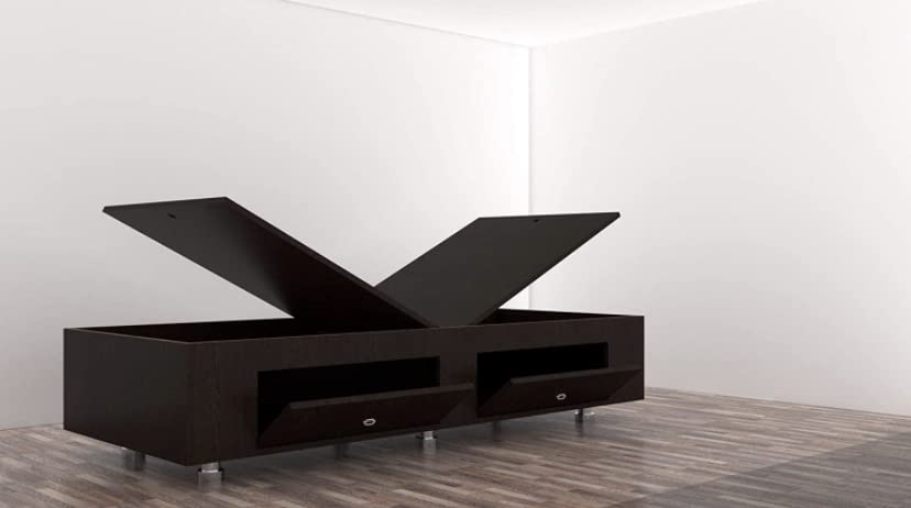 Engineered Wood Glossy Diwan Bed Furniture Bed Deewan with Storage Box, 72x30, Single, Black
