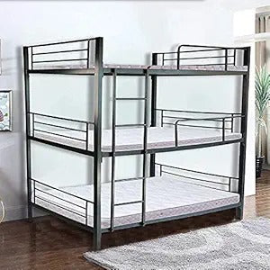 Bowzar 3 Tier Metal bunk Bed for Bedroom Home