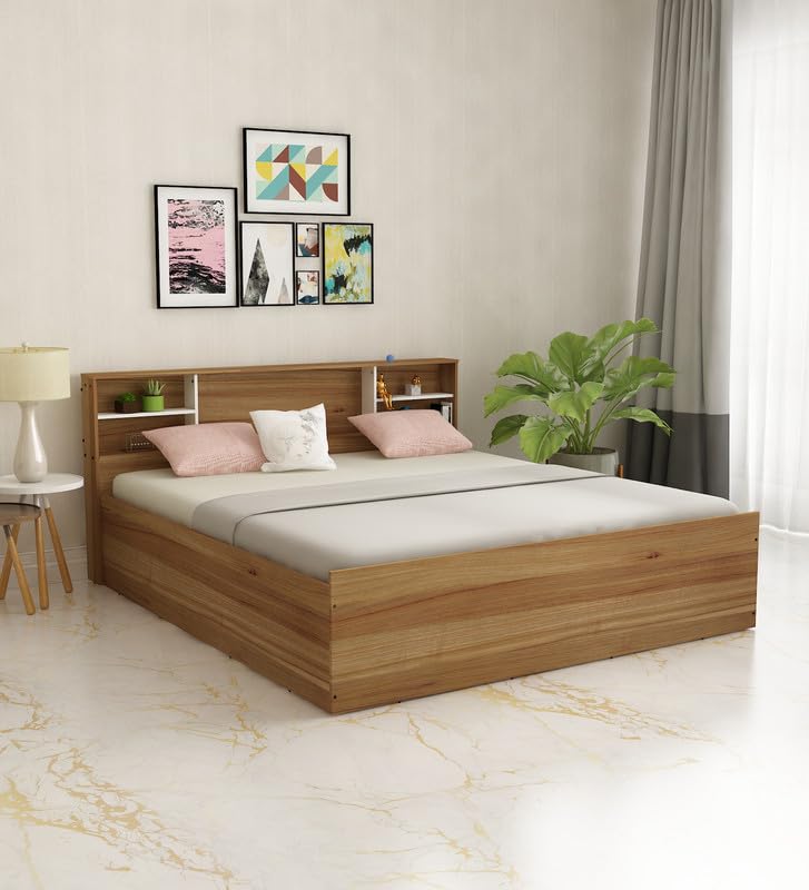 King Box Bed with Storage Engineered Wood Size 6X6.5 Feet