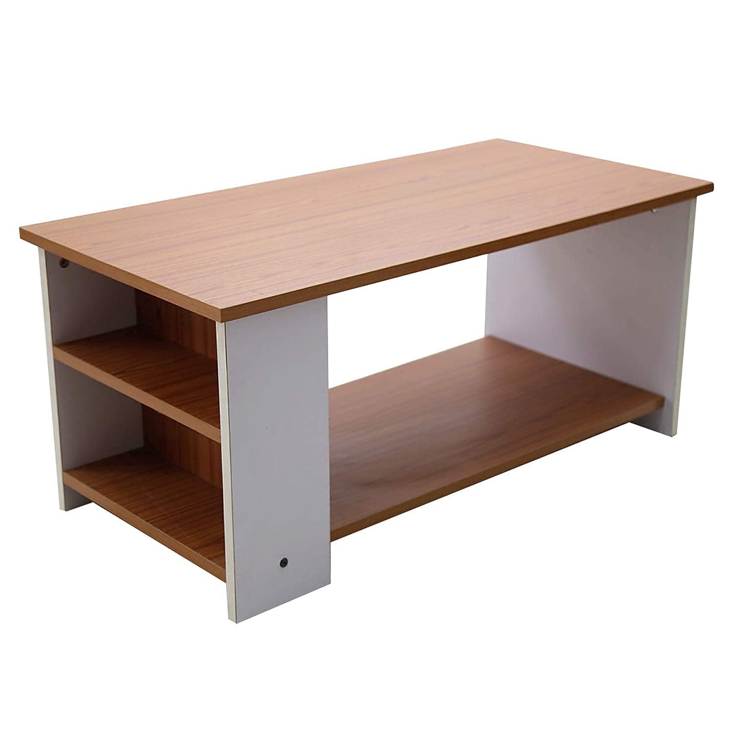 Engineering Wood Center Table Tea Table White and Brown