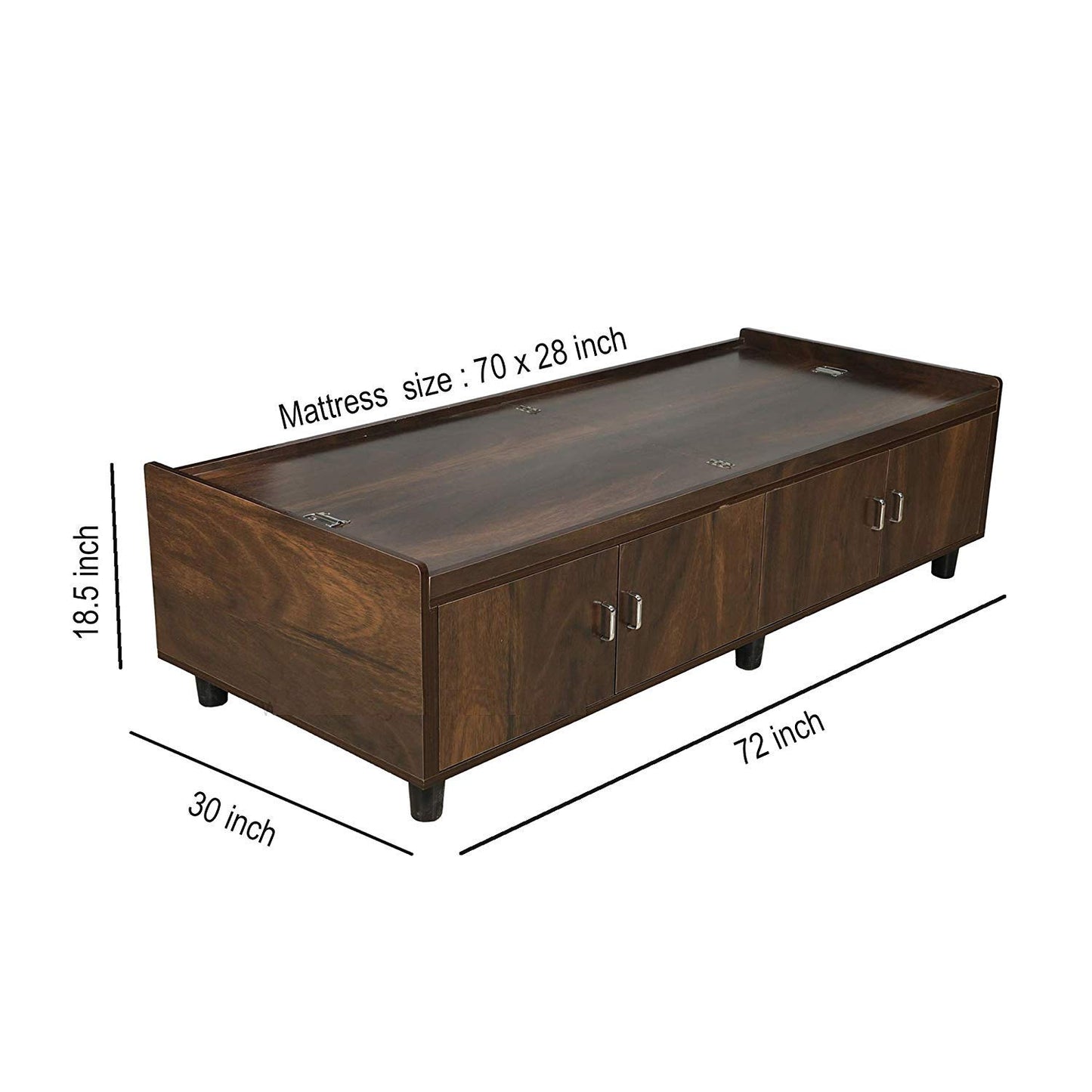 Bowzar 30X72 Inch 2.5X6 Diwan Bed Feet Engineering Wood Diwan Divan Bed With Storage Diwan Bed Deewan Bed