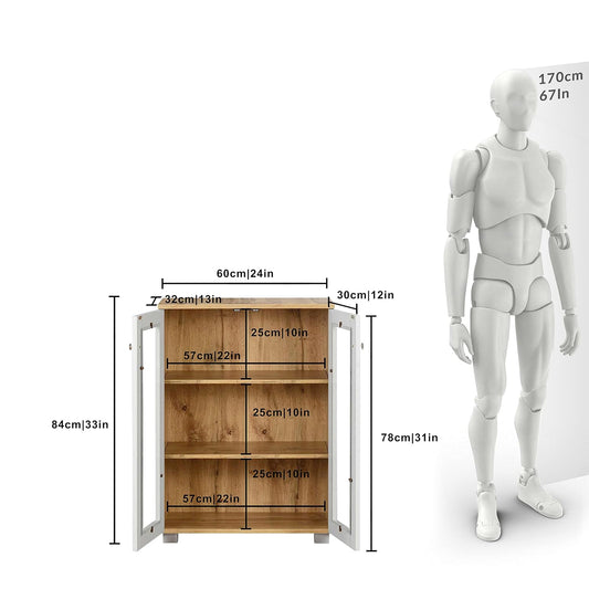 Engineered Wood Book Shelf and Display Unit Mini Cabinet 32X24X12 Inch
