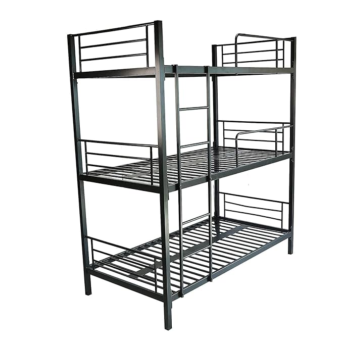 Bowzar 3 Tier Metal bunk Bed for Bedroom Home