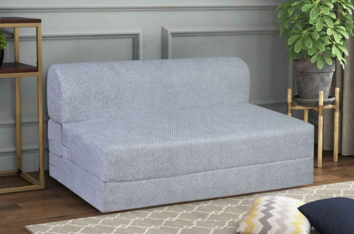 Bindal Sofa Cume Bed Double Size 4X6.5 Feet 48X78 Thickness 8 Inch - Bowzar -