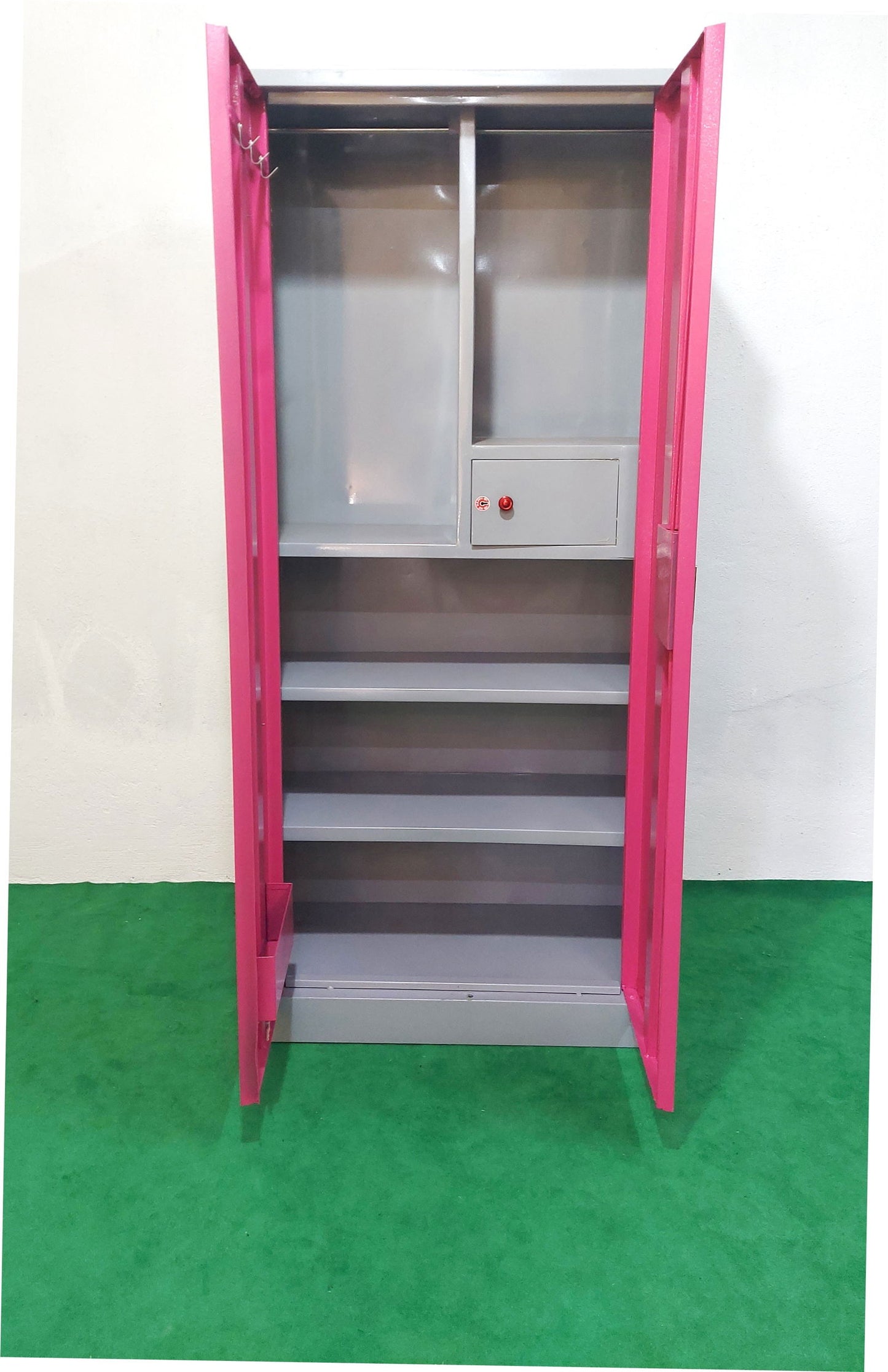 Bowzar 24 Gauge 2 Door Steel Almirah S-Lock Pink - Bowzar -