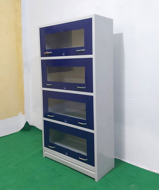 Bowzar 26 Gauge Steel Bookshelf Rack Light Weight Navy Blue - Bowzar -