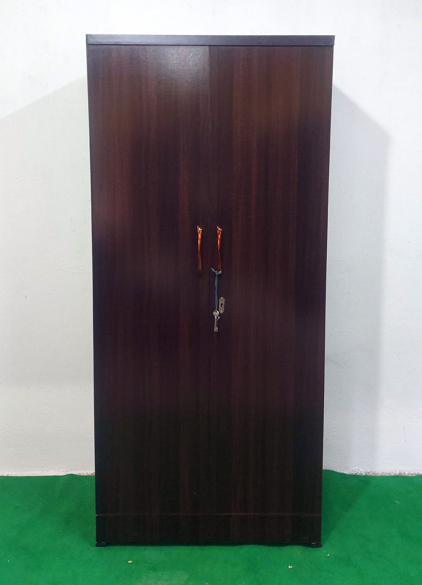 Bowzar 2 Door Woodbase Engineering Board Almirah Wardrobe Dark Brown  2 Door Almirah 2 Door Wardrobe