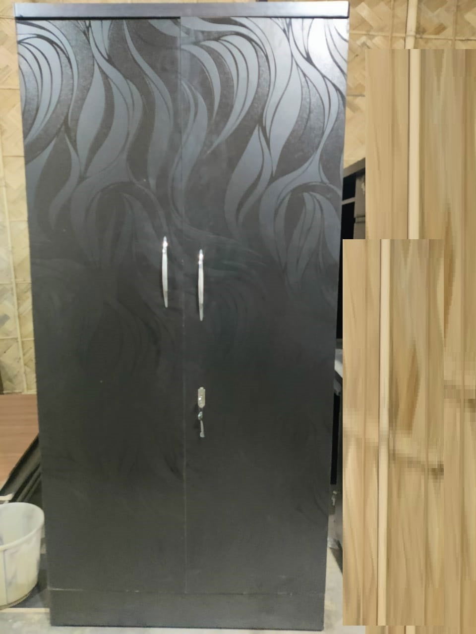 Bowzar 2 Door Wooden Almirah Wardrobe Black Nagin - Bowzar -