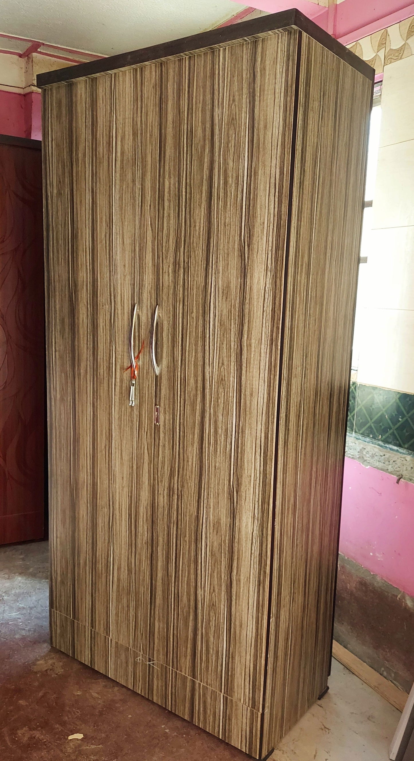 Bowzar 2 Door Wooden Almirah Wardrobe Light Grey - Bowzar -