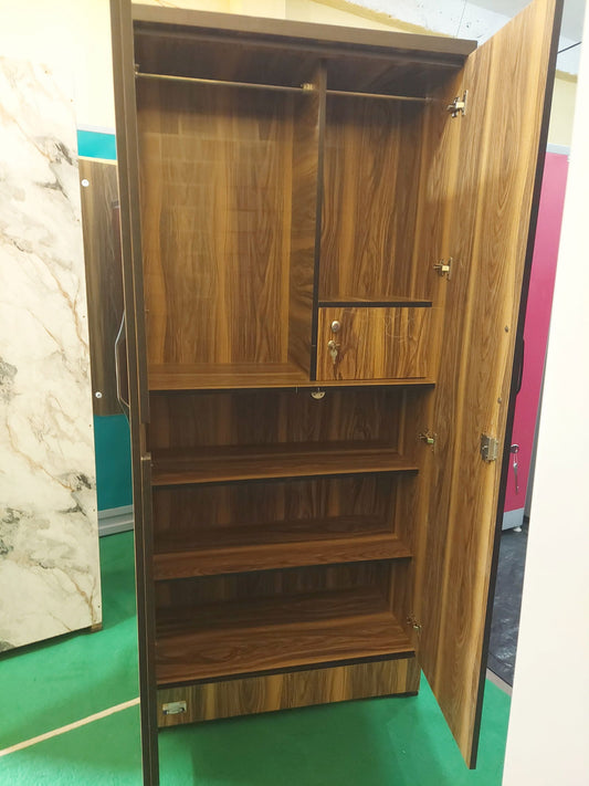 Bowzar 2 Door Wooden Almirah Wardrobe Tiger Print Brick 3D - Bowzar -