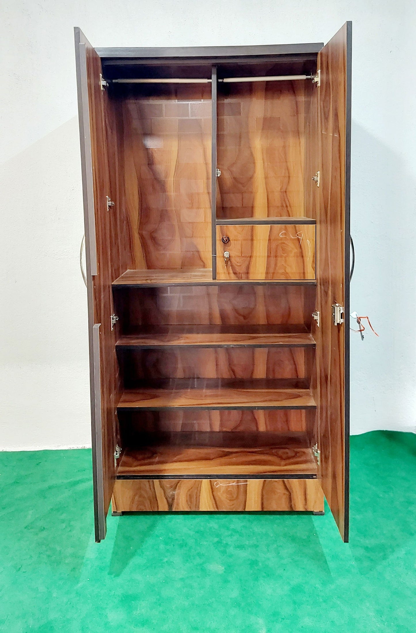 Bowzar 2 Door Wooden Almirah Yellow Wood - Bowzar -