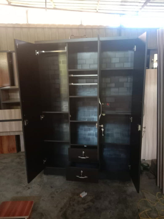 Bowzar 3 Door Custom Design Almirah with Mirror and Drawer - Bowzar -