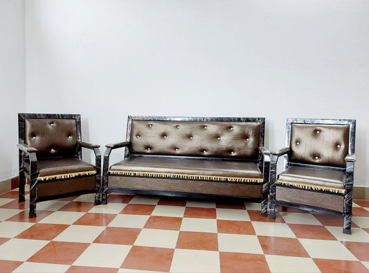 Bowzar 5 Seater Metal Sofa Premium Quality Long Lasting Metallic Golden - Bowzar -