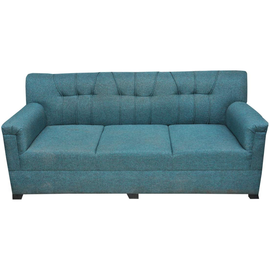 Bowzar 5 Seater Sofa Set With 2 Puffy Premium Fabric and High Density Foam Teal - Bowzar -