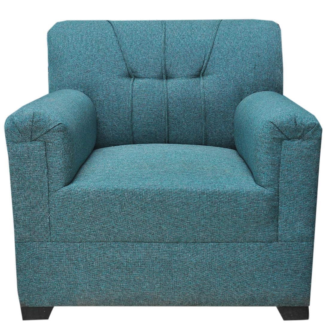 Bowzar 5 Seater Sofa Set With 2 Puffy Premium Fabric and High Density Foam Teal - Bowzar -