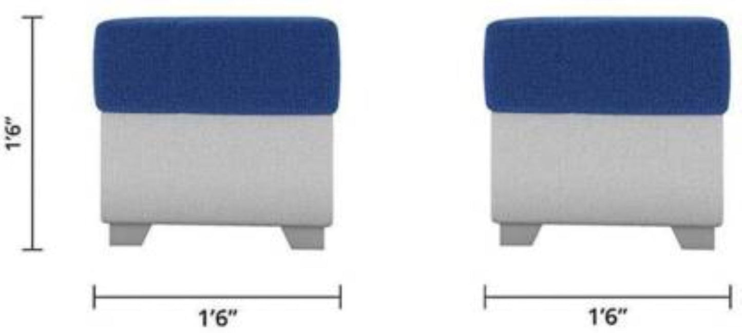 Bowzar 8 Seater Sofa Set, 2 Ottoman, 6 pillow With Coffee Table Fabric 8 Seater Sofa  (Finish Color - Blue & White - Bowzar -