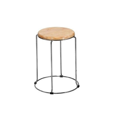 Bowzar Comfortable Metal Wooden With Round Seat for Kitchen,Cafeteria,Home,office Solid Wood Bar Stool - Bowzar -