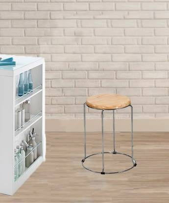 Bowzar Comfortable Metal Wooden With Round Seat for Kitchen,Cafeteria,Home,office Solid Wood Bar Stool - Bowzar -