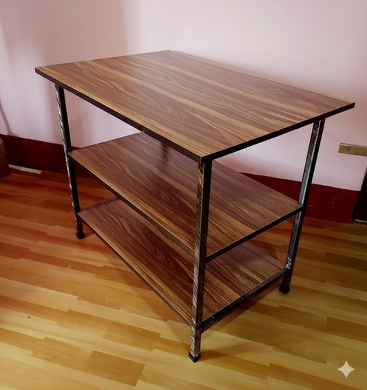 Bowzar 2 Shelf 3x2X2.5 Feet Simple Table Study Table Multipurpose Gas Table for PG