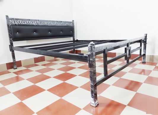 Bowzar KM King Bed Size 6X6.5 Feet Metal Bed Heavy Quality Black