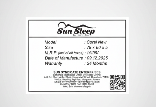 Sunsleep 5 Inch New Coral Queen Mattress 60x78x5 Inch 5x6.5 Feet