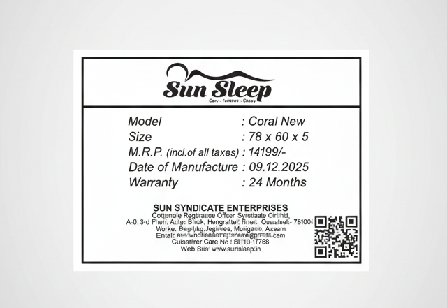 Sunsleep 5 Inch New Coral Queen Mattress 60x78x5 Inch 5x6.5 Feet