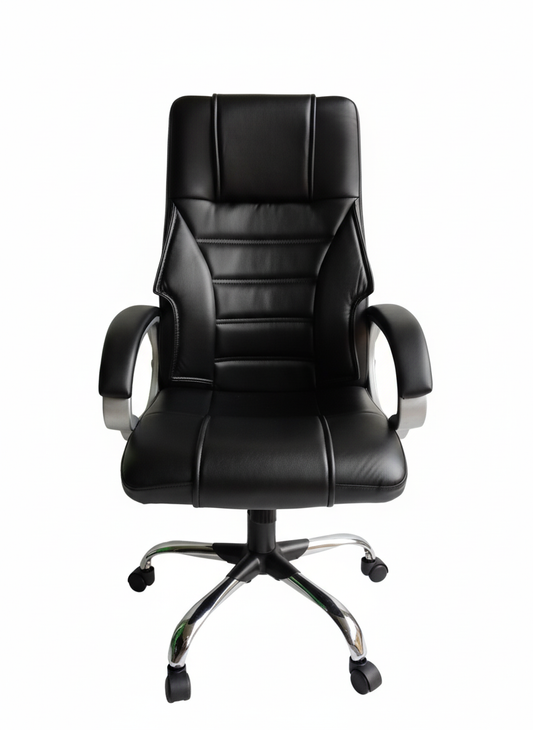 A6 Bowzar Boss Chair ECO Lply 603 A Executive High-Back Office Chair - Black PU Leather