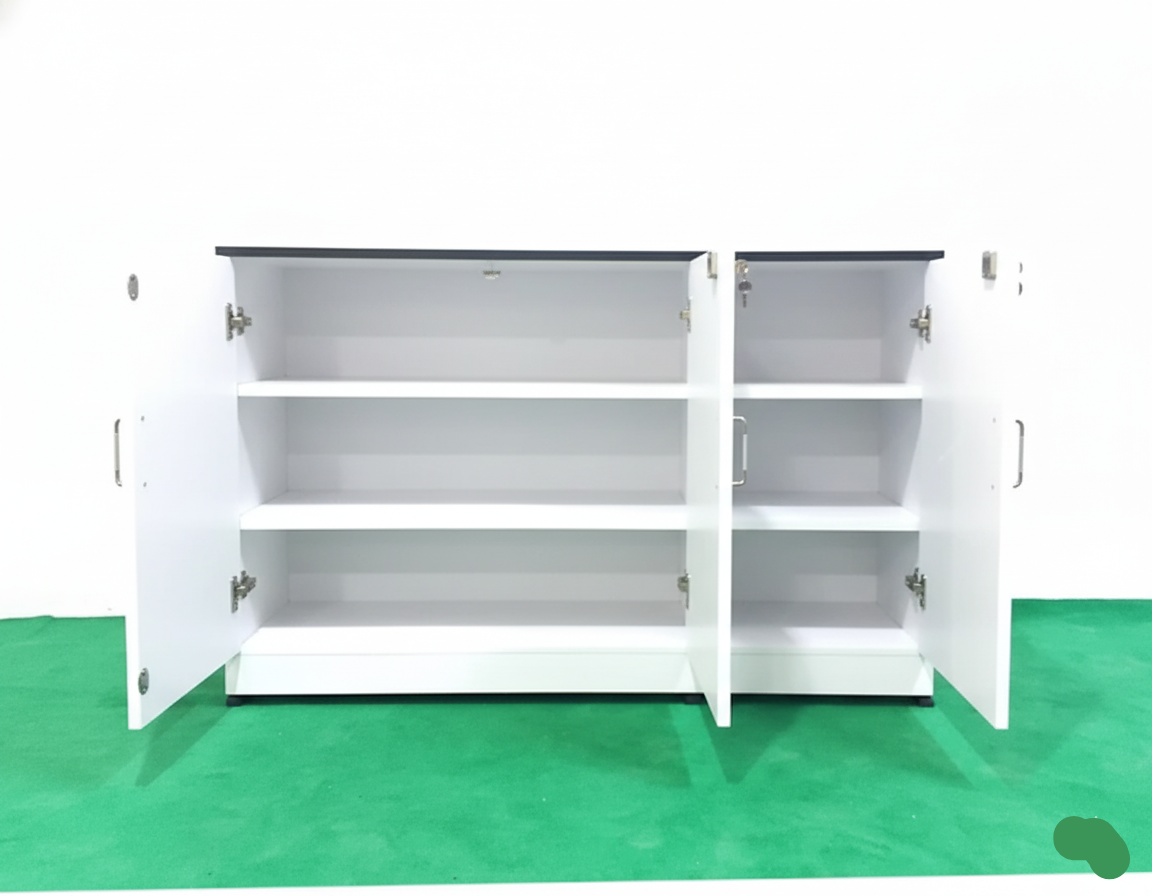 Bowzar Wooden 3 Door Cabinet Shoe Rack Multipurpose Mini Almirah White