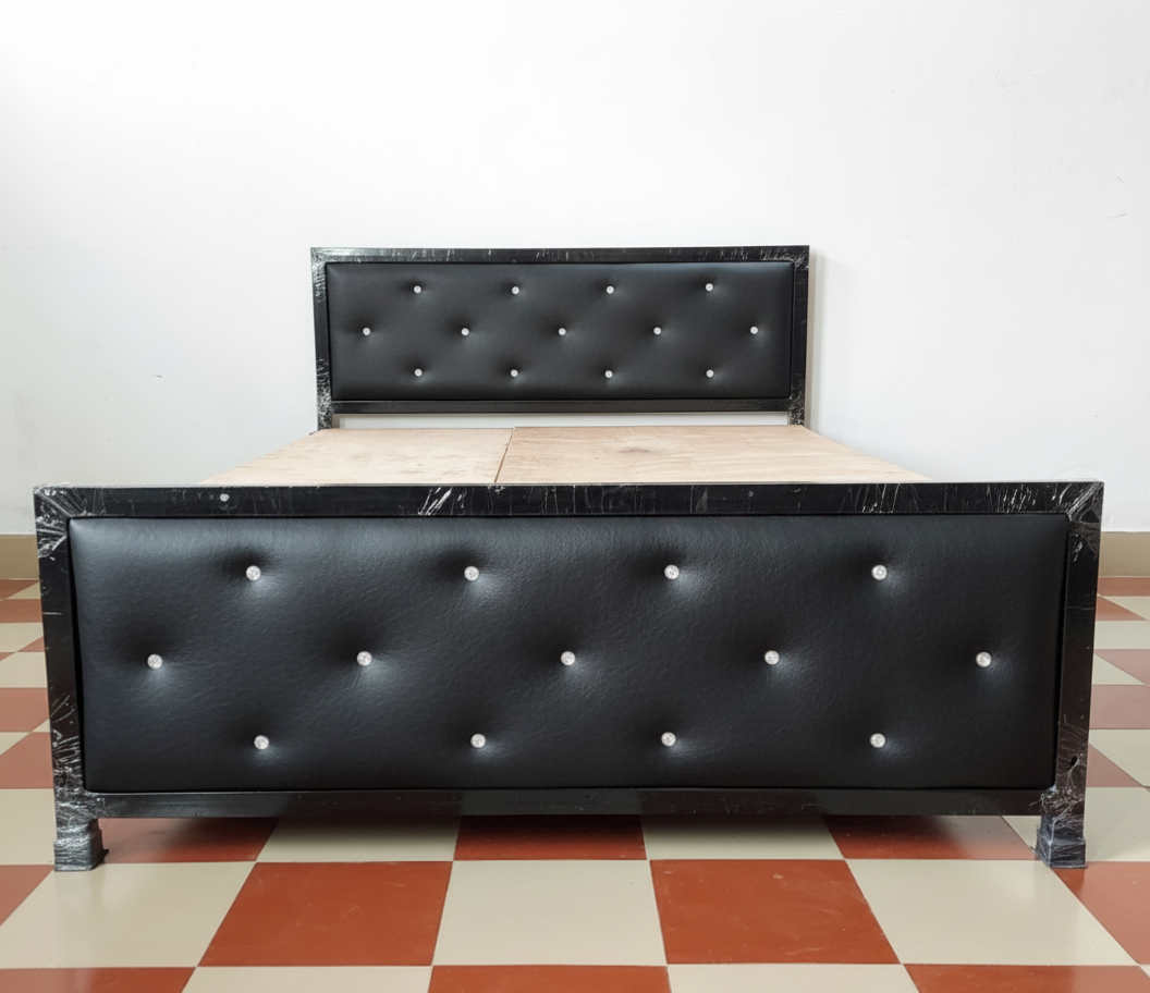 Bowzar King Bed Size 6x6.5 Feet All Sides Covered Black