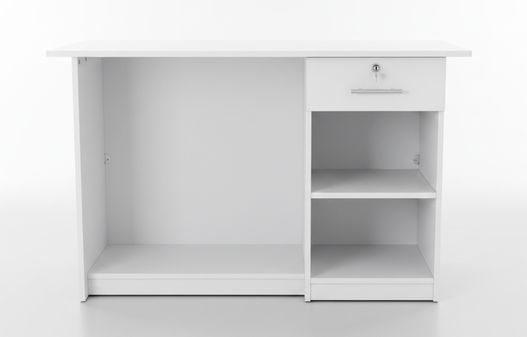 Bowzar MDF Table White 4x2 Feet Computer Table
