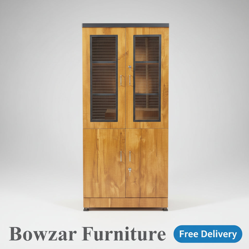 Wooden Bookshelf 5.5 Feet Yellow Wood