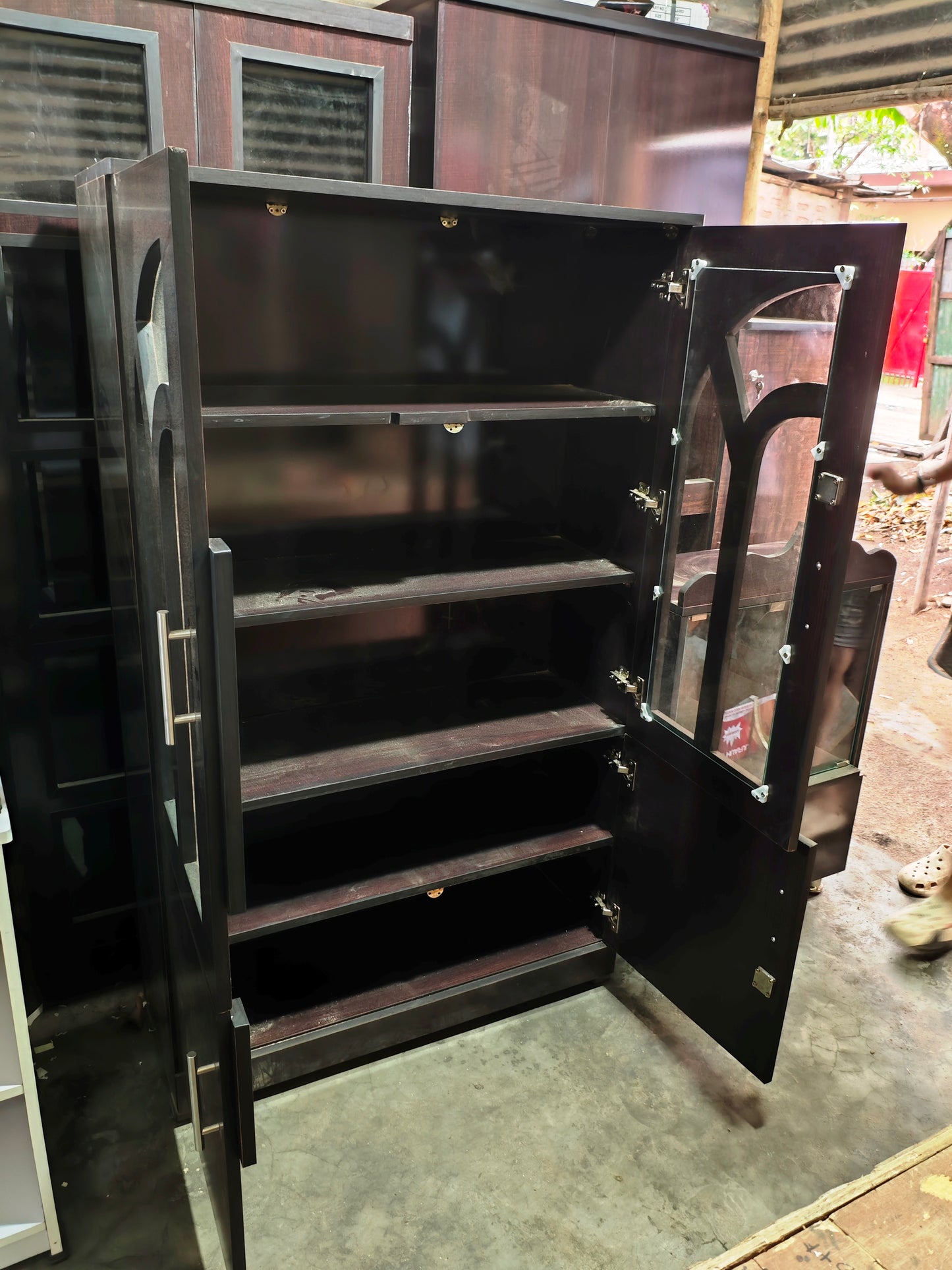 Bowzar 2 Door Showcase Cabinet Unique Design 48X66X18 Inch