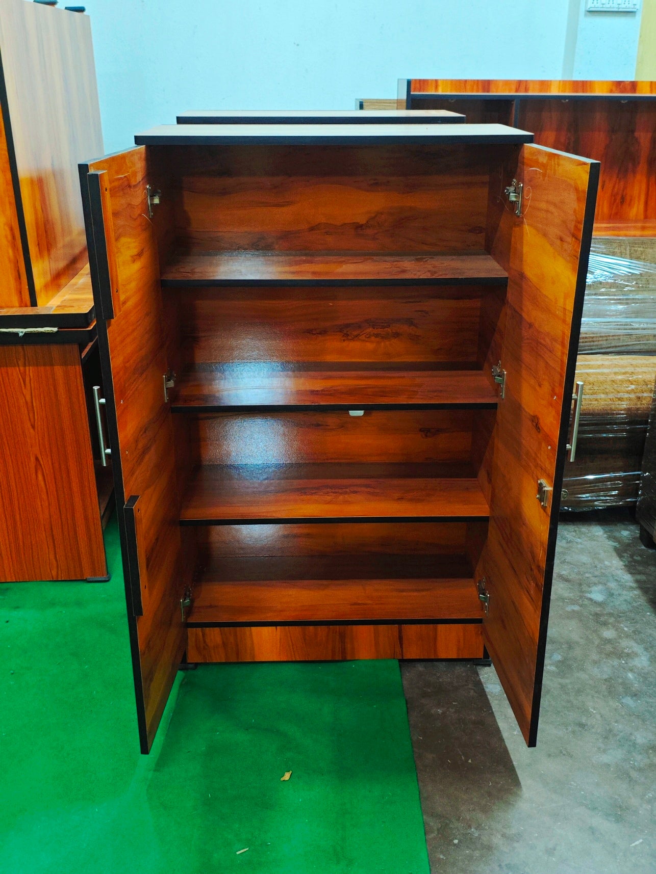 Bowzar 50 inch Mini Almirah Wardrobe Shoe Rack Cabinet Bengal Shisam