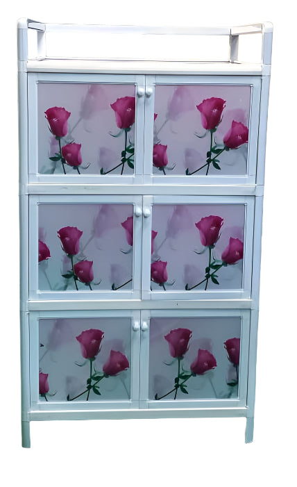 Bowzar Aluminum Storage Cabinet Kitchen Rack 3 Shelf ( Multiple Purpose Cabinet)