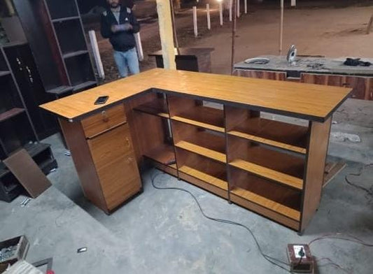 Bowzar Engineeing Wood Counter Table L Shape