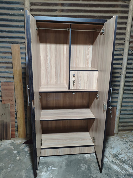 Bowzar 5.5 Feet Wooden Almirah 2 Door Almirah White Rolex