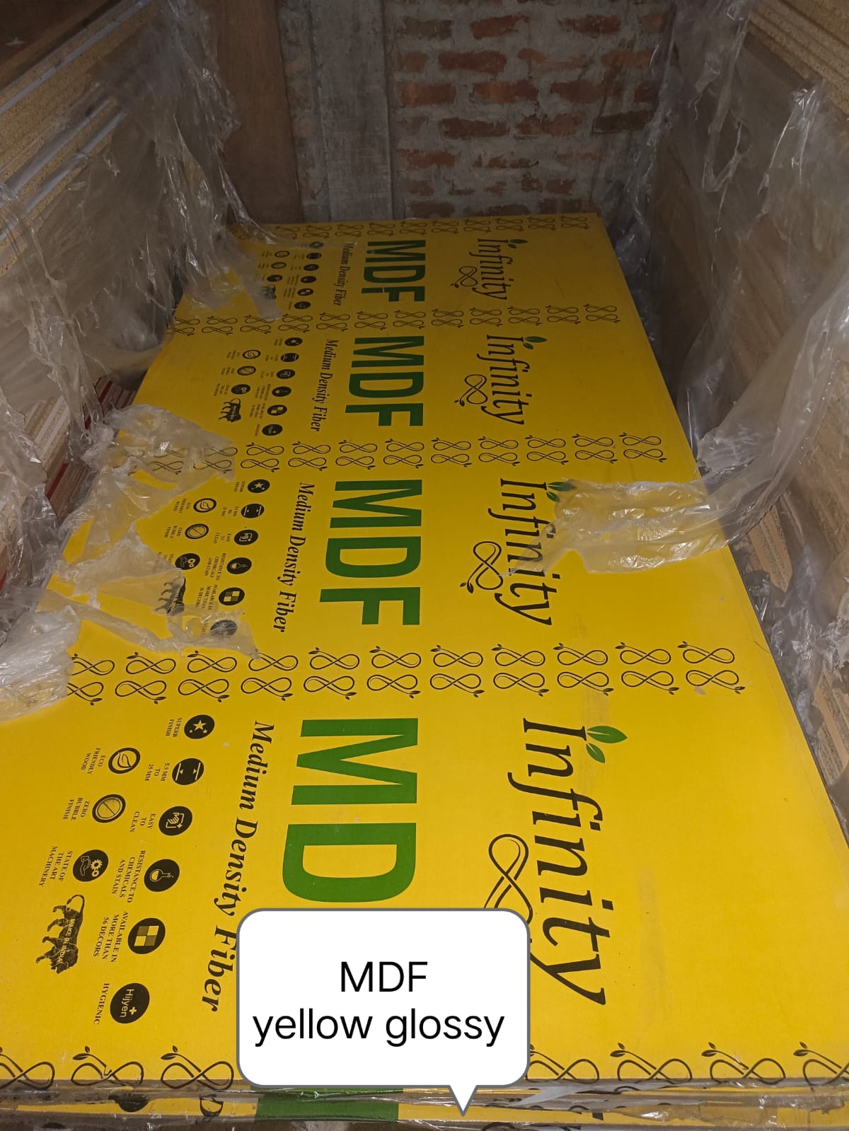 MDF Option Board Color Yellow Glossy 
