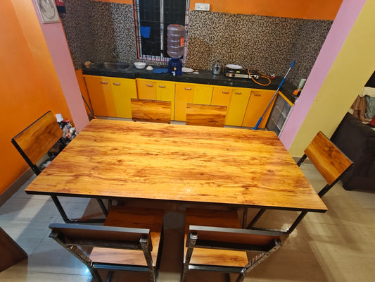 Bowzar 3x5 Feet MDF Board 6 Seater Dining Set Long Lasting