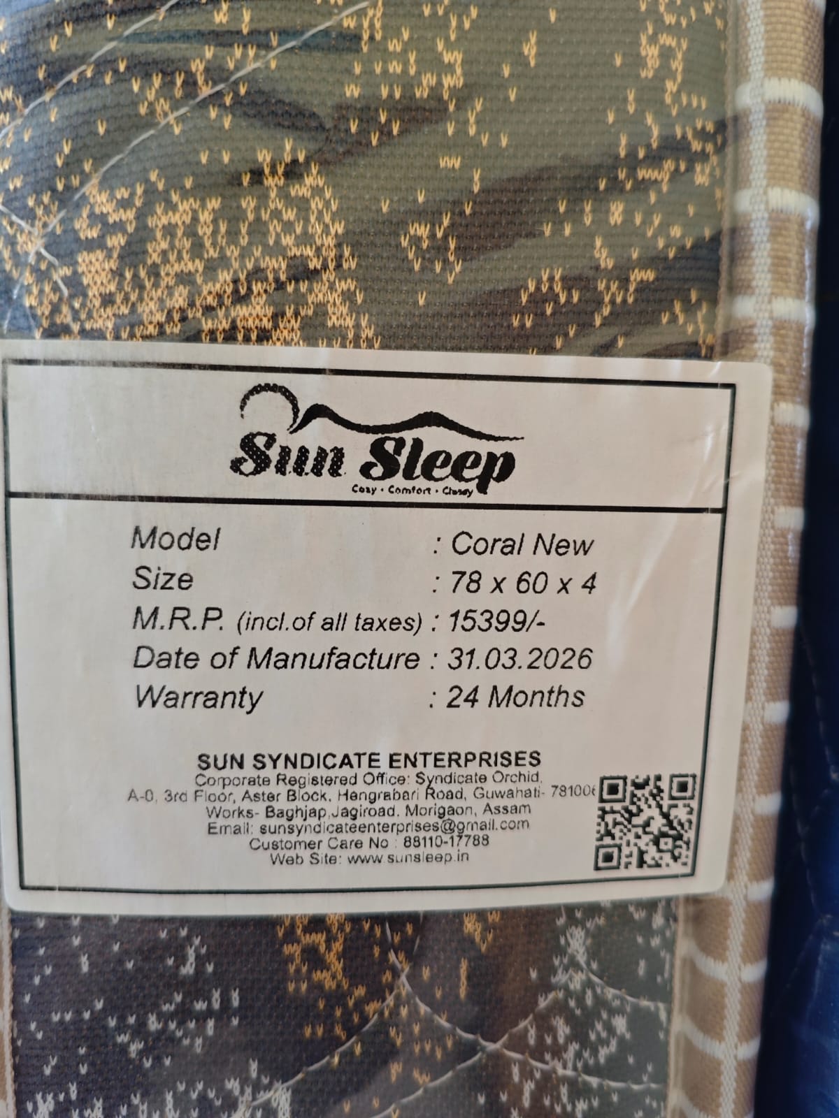 Sunsleep 4 Inch New Coral Queen Mattress Soft 5x6.5 Feet 60x78x4 Inch